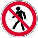 Verbotszeichen: Für Fußgänger verboten (BGV A8 P 03)
