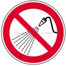Verbotszeichen: Mit Wasser spritzen verboten nach ISO 7010 (P 016)