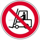 Verbotszeichen: Für Flurförderfahrzeuge verboten (BGV A8 P 07)