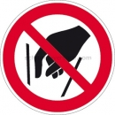 Verbotszeichen: Hineinfassen verboten nach ISO 7010 (P 015)