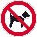 Verbotszeichen: Mitführen von Hunden verboten nach ISO 7010 (P 021)