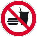 Verbotszeichen: Essen und Trinken verboten nach ISO 7010 (P 022)