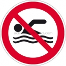 Verbotszeichen: Schwimmen verboten nach ISO 20712-1 (WSP 002)