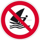 Verbotszeichen: Windsurfen verboten nach ISO 20712-1 (WSP 007)