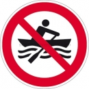 Verbotszeichen: Muskelbetriebene Boote verboten nach ISO 20712-1 (WSP 008)