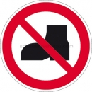 Verbotszeichen: Tragen von Straßenschuhen verboten nach ISO 20712-1 (WSP 013)