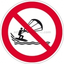 Verbotszeichen: Kitesurfen verboten nach ISO 20712-1 (WSP 018)
