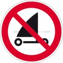 Verbotszeichen: Strandsegeln verboten nach ISO 20712-1 (WSP 020)