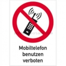 Verbotszeichen: Kombischild Mobiltelefone benutzen verboten