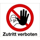 Verbotszeichen mit Text und Piktogramm: Kombischild Zutritt verboten