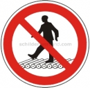 Verbotszeichen: Nicht auf Rollenbahn treten (BGV A8 P 51)