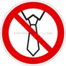 Verbotszeichen: Bedienung mit Krawatte verboten