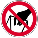 Verbotszeichen: In die Schüttung greifen verboten