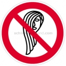 Verbotszeichen: Bedienung mit langen Haaren verboten